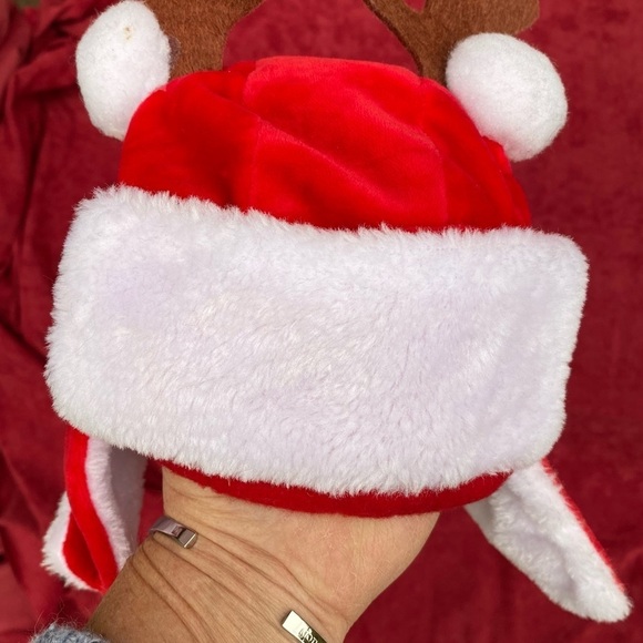 For the dear “ Deer” in your life! velvet Christmas infant cap NWOT #HB UP - Picture 2 of 4